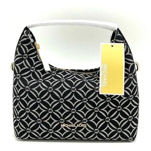 Michael Kors Ember Small Logo Jacquard Messenger Bag Black